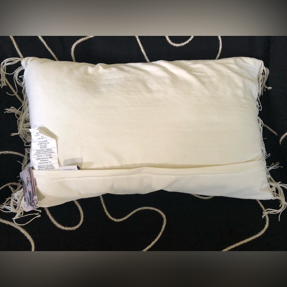 Magnolia Black Clarke Fringe Pillow - Picture 6 of 8